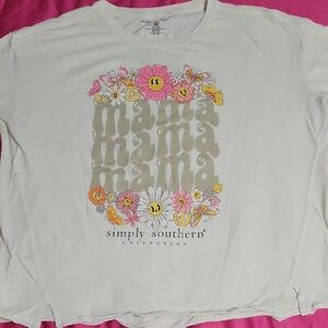 Simply Southern White 'Mama' Floral Smile Graphic Tee